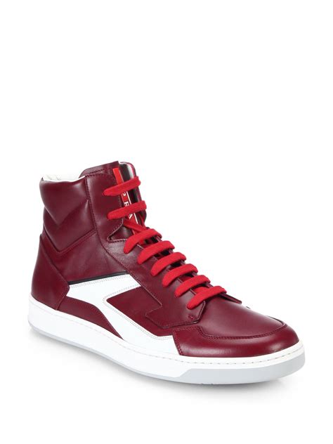 prada rote sneaker|high top prada sneakers.